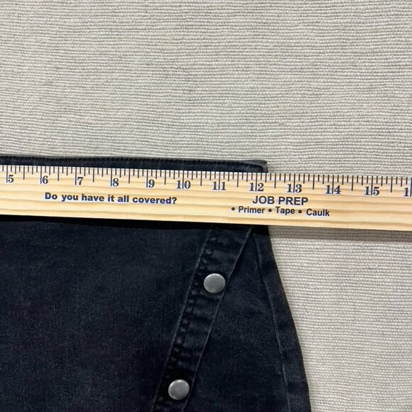 Size 0 Free People We The Free Women’s Black Denim Wrap Mini Short Skirt - Picture 6 of 7